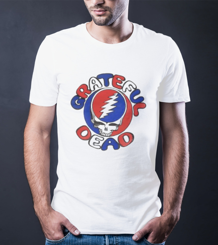 Grateful Dead Steal Your Face Skull Red Blue Bolt T-Shirt