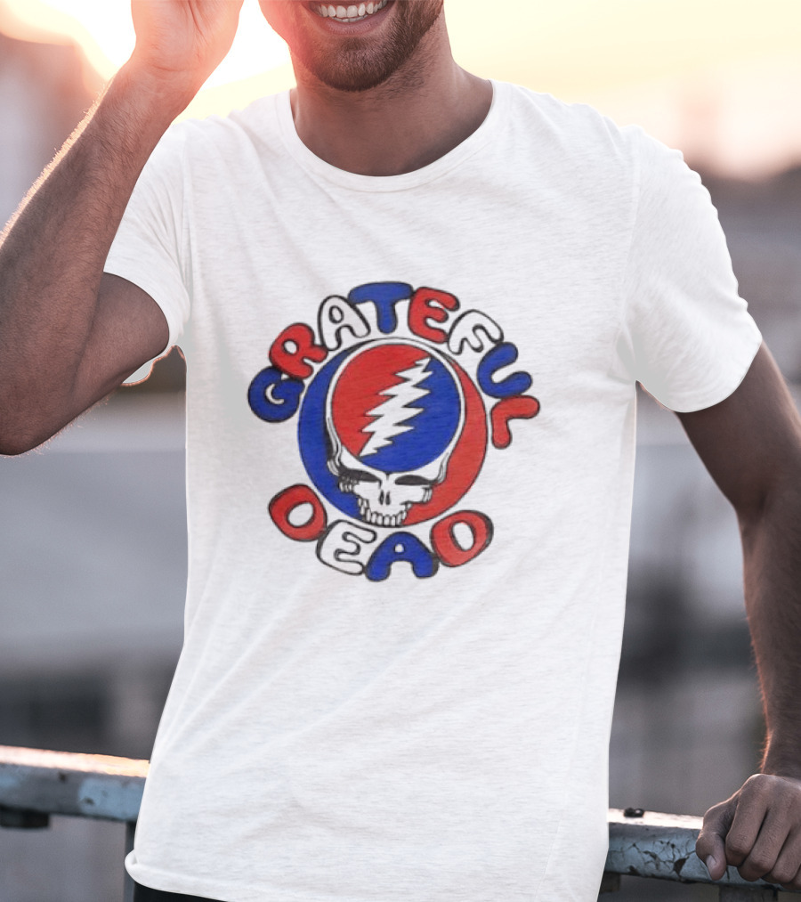 Grateful Dead Steal Your Face Skull Red Blue Bolt T-Shirt