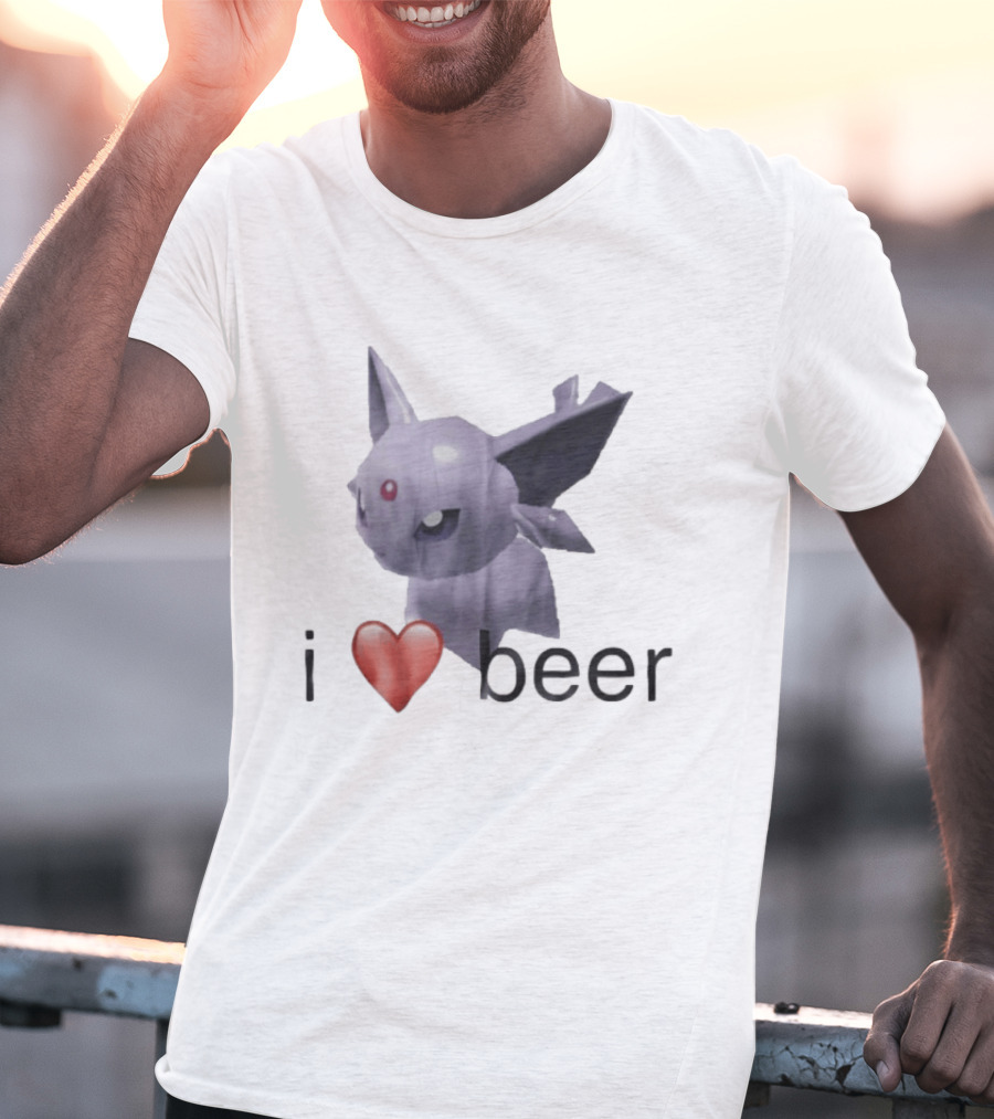Pokémon Espeon I Heart Beer Meme T-Shirt