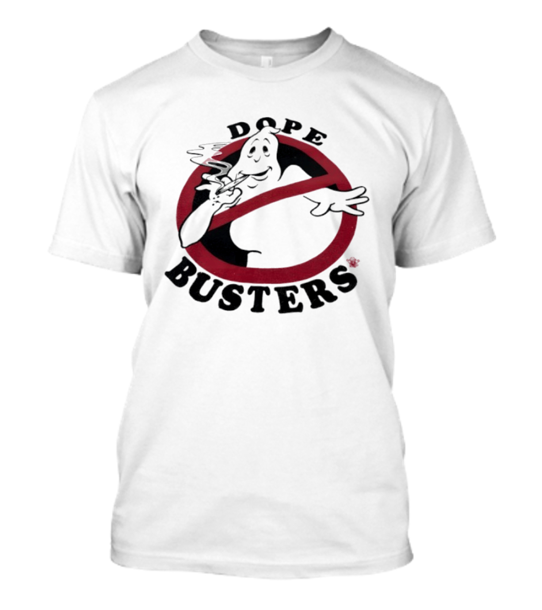 Ghostbusters Dope Busters Smoking Ghost Red Circle T-Shirt