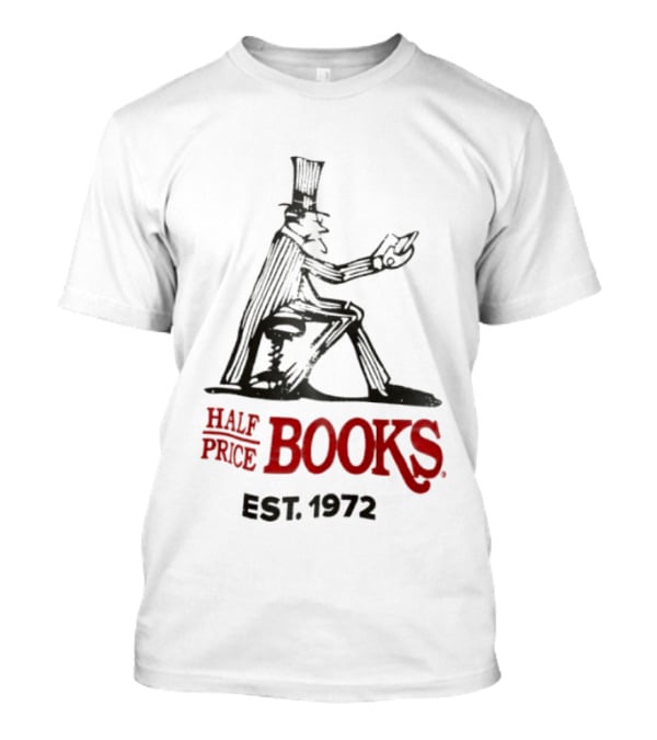 Half Price Books Est 1972 Vintage Gentleman Reading T-Shirt