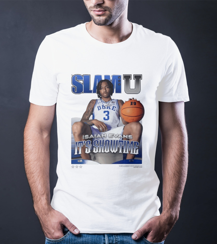 Slam U Isaiah Evans Duke Basketball It's Showtime T-Shirt