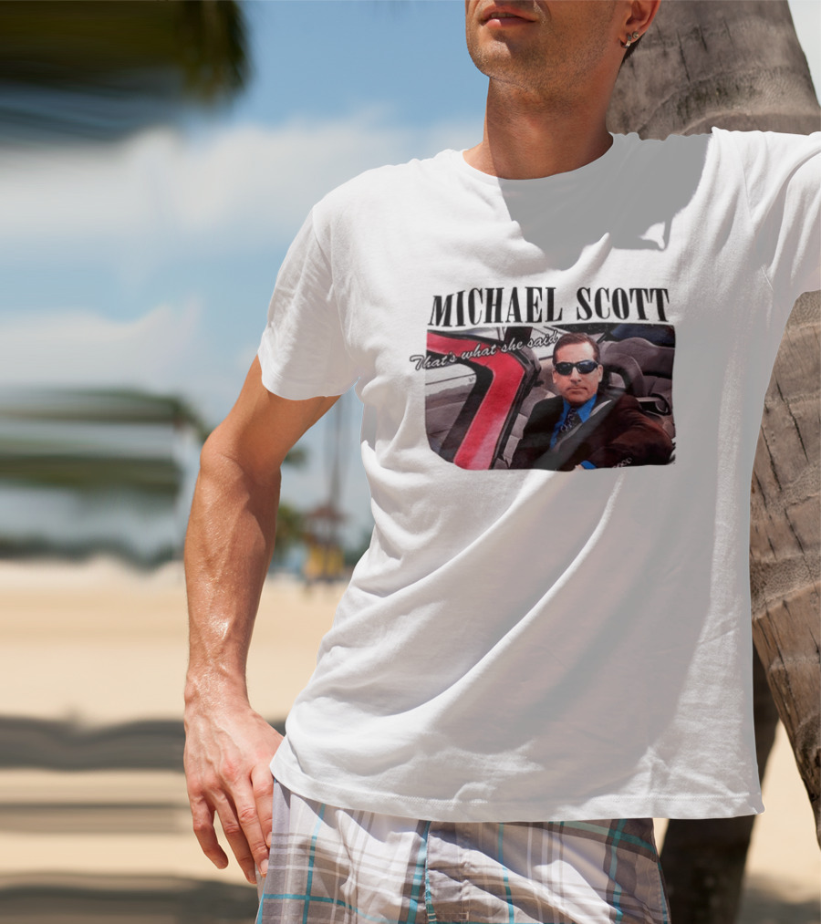 Michael Scott That's What She Said Sunglasses Car Scene T-Shirt
