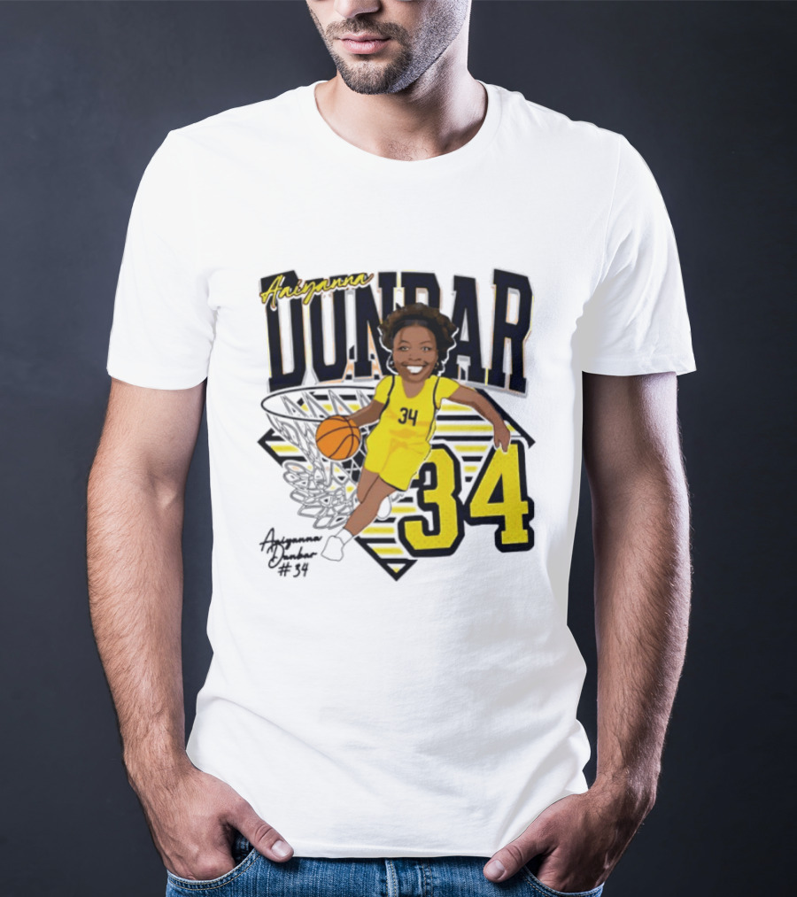 Aaiyanna Dunbar Basketball 34 Michigan Wolverines T-Shirt