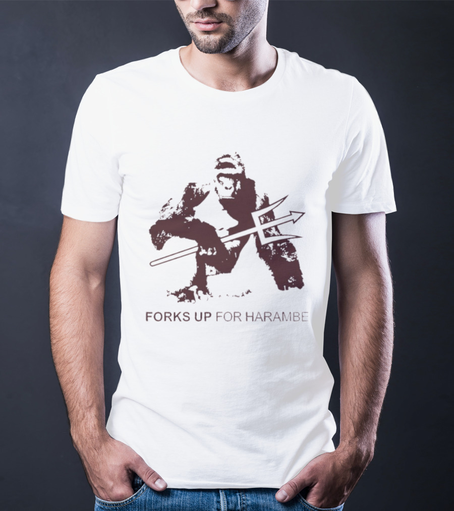 Forks Up For Harambe Arizona State Sun Devils Trident T-Shirt