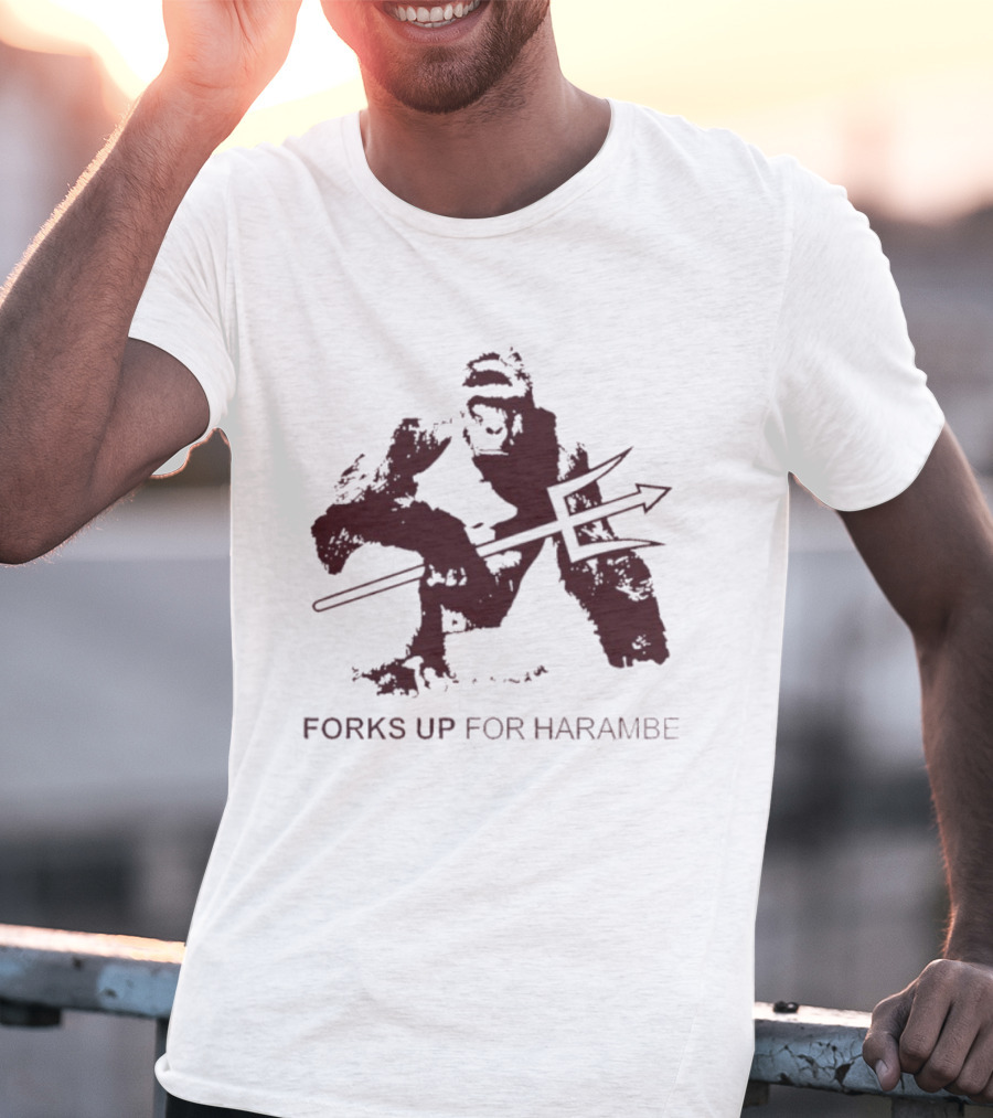 Forks Up For Harambe Arizona State Sun Devils Trident T-Shirt
