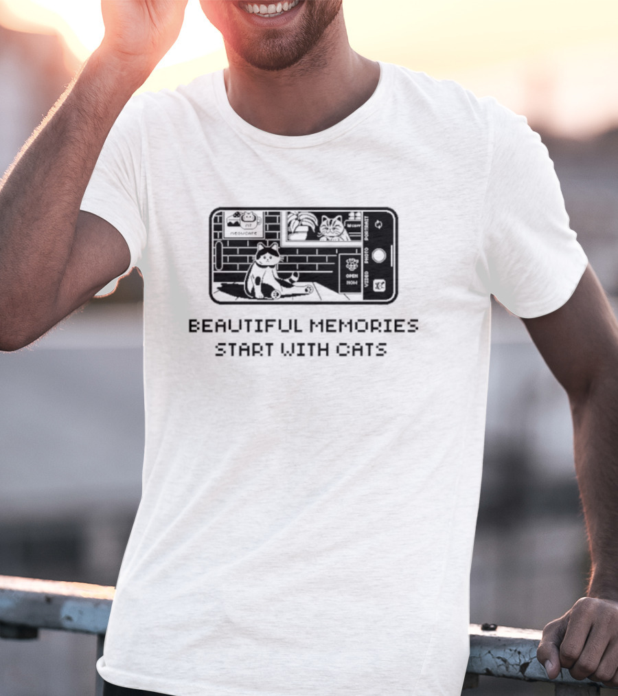 Beautiful Memories Start With Cats In Camera Frame T-Shirt