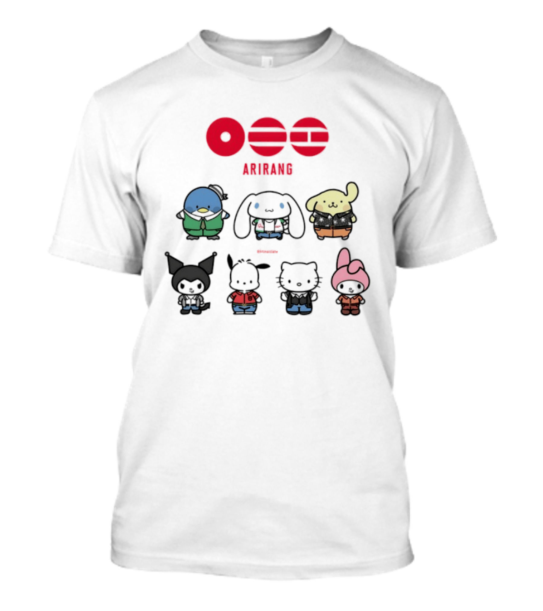 BTS Sanrio Collaboration Arirang Characters Collection Cute Cartoons T-Shirt