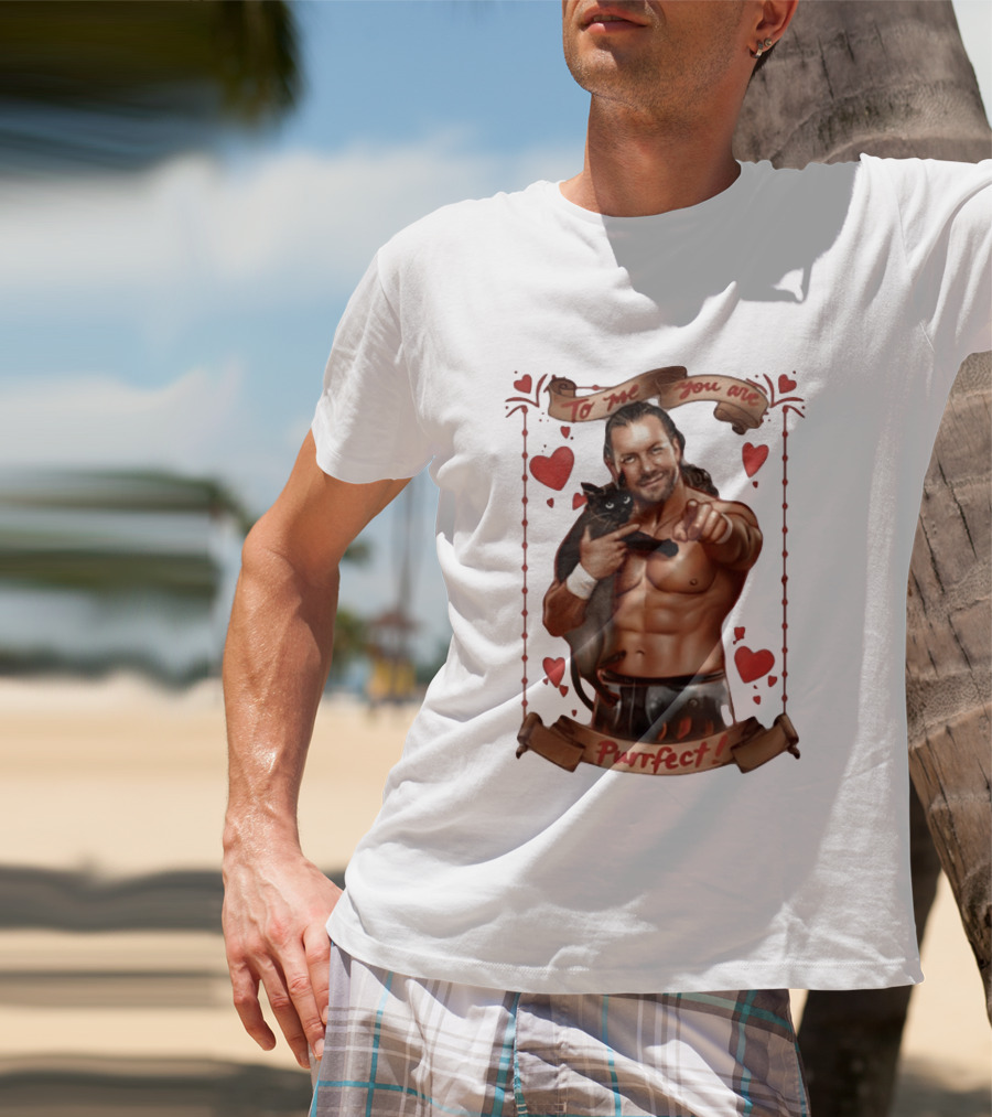 To Me You Are Purrfect Kenny Omega With Black Cat And Hearts T-Shirt