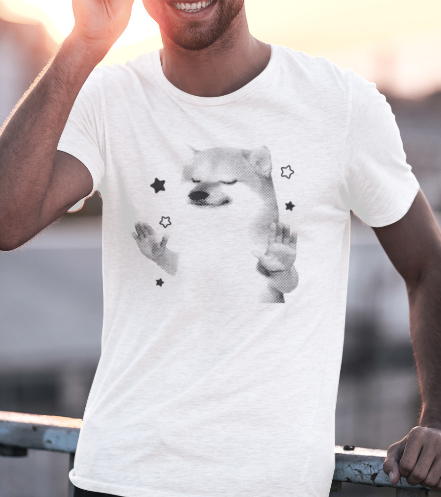 Dog Hold Up Stop Hands Funny Starry Paws T-Shirt