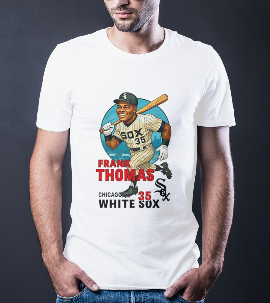 Frank Thomas Chicago White Sox 35 Caricature Sox Legend T-Shirt