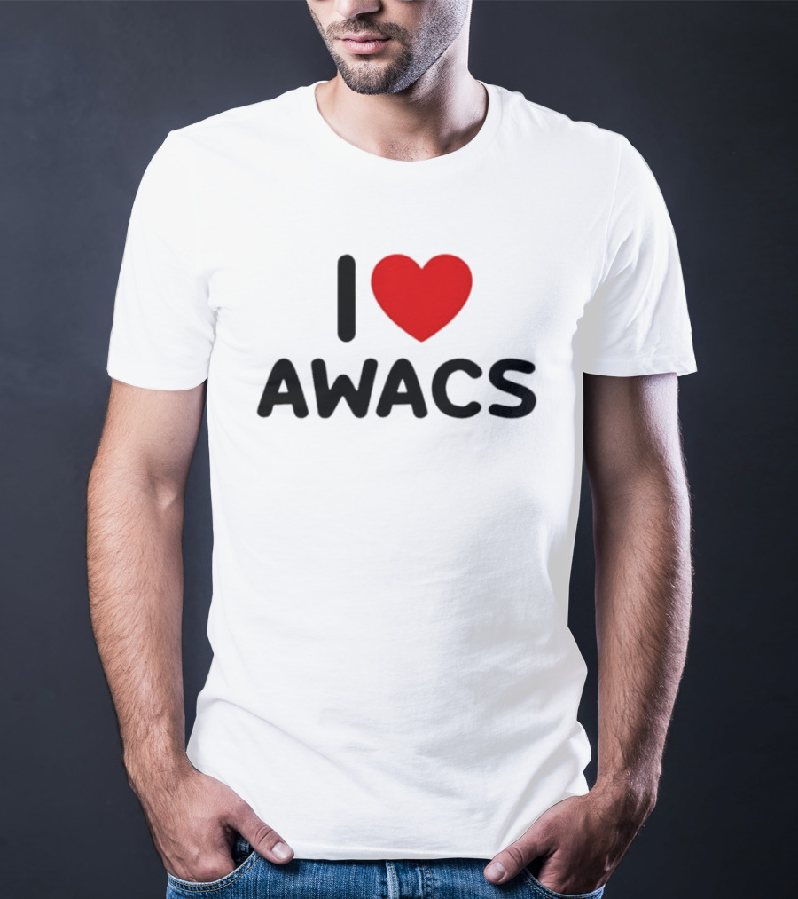 I Love AWACS Heart Symbol Enthusiast Recognition T-Shirt