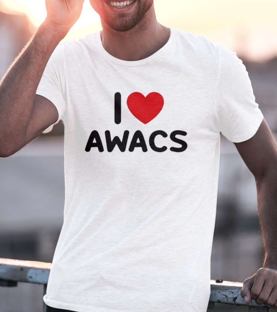 I Love AWACS Heart Symbol Enthusiast Recognition T-Shirt