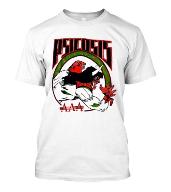 Psicosis AAA Wrestling Promotion Luchador Mask Art Comic T-Shirt