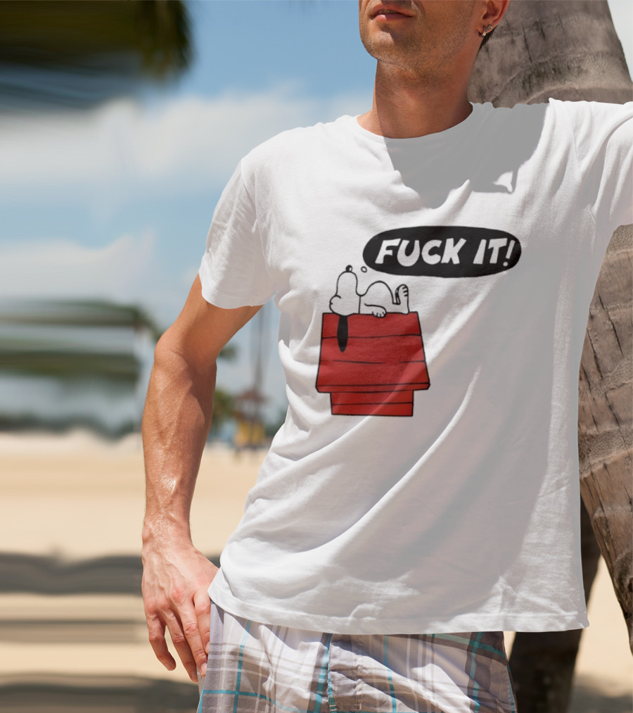 Snoopy Fuck It Relaxing On Doghouse Peanuts Humor T-Shirt