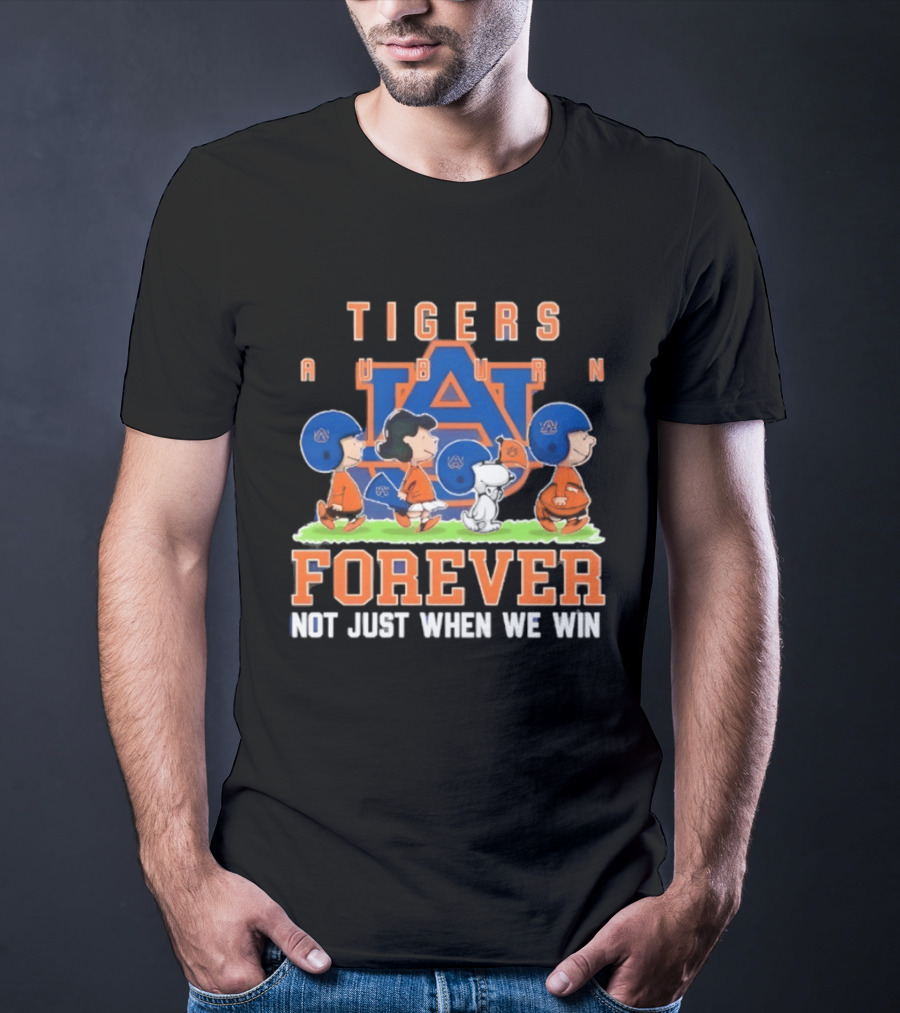 Auburn Tigers Peanuts Characters Forever Not Just When We Win T-Shirt