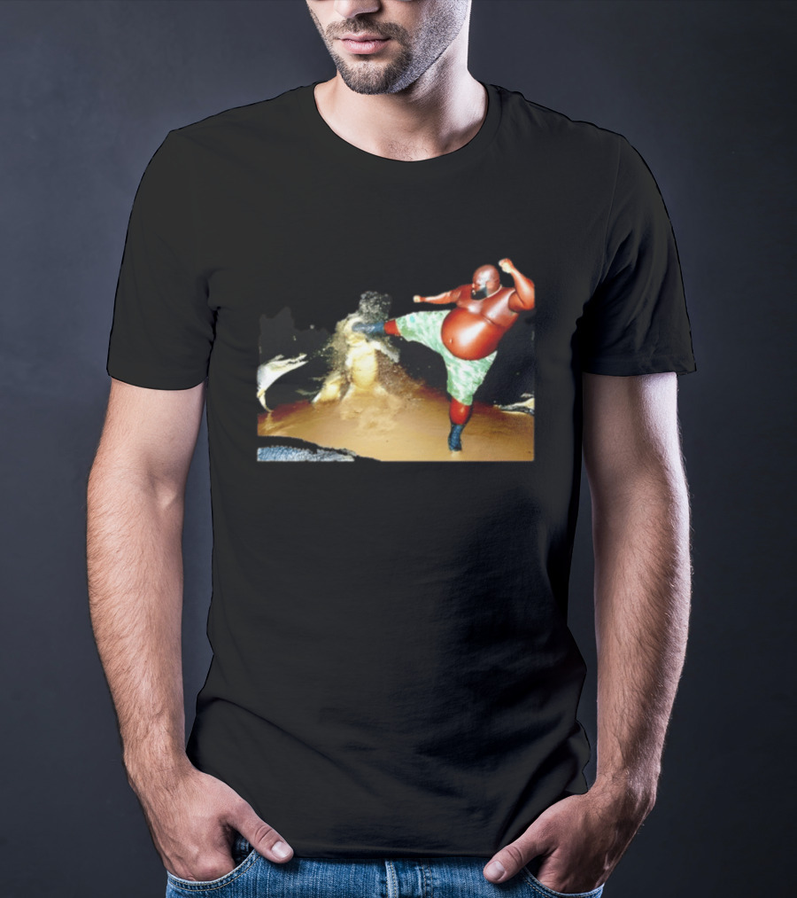Black Guy Kicking Crocodile T-Shirt