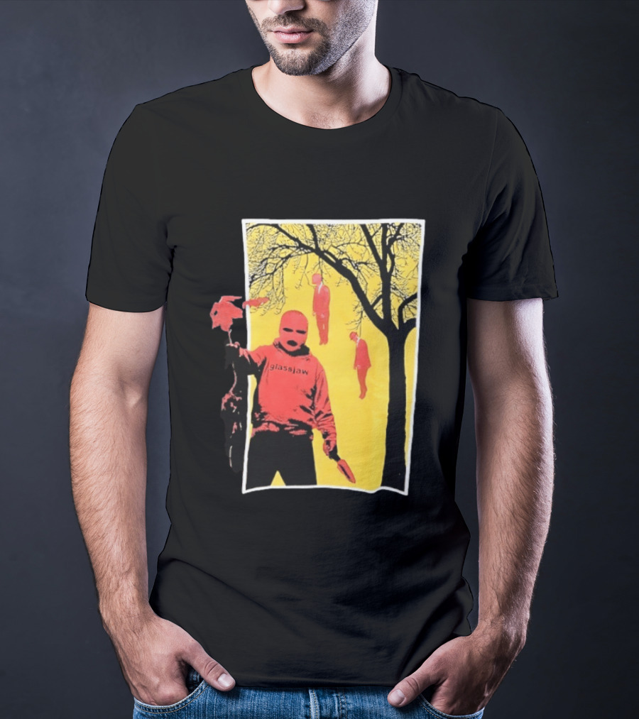 Glassjaw Save Plant A Tree Red Masked Figure With Hanging Figures And Tree T-Shirt
