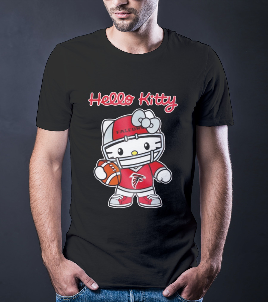 Hello Kitty Atlanta Falcons Football Team Helmet Fan Gear T-Shirt