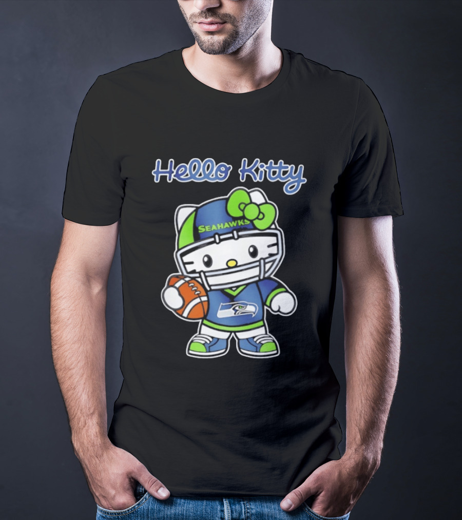 Hello Kitty Seahawks Football Collaboration T-Shirt