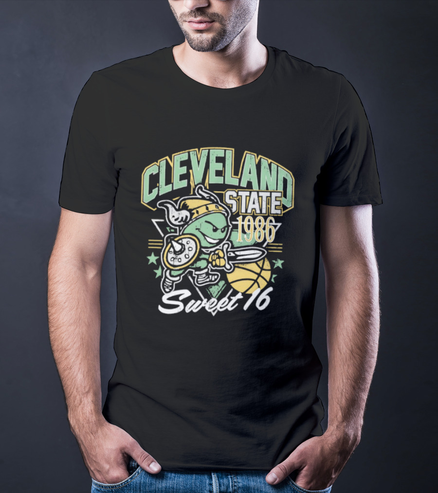 Cleveland State 1986 Sweet 16 Vikings Basketball T-Shirt