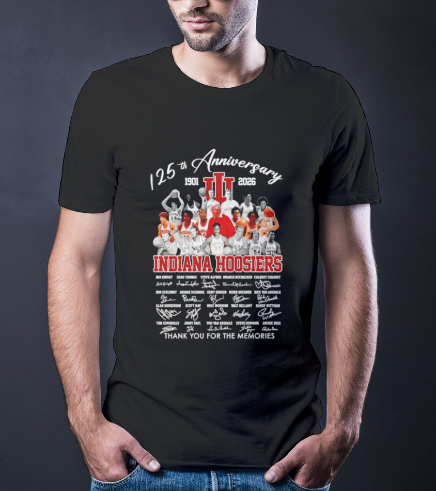 Indiana Hoosiers 125th Anniversary Thank You For The Memories 1898 2023 Signatures T-Shirt
