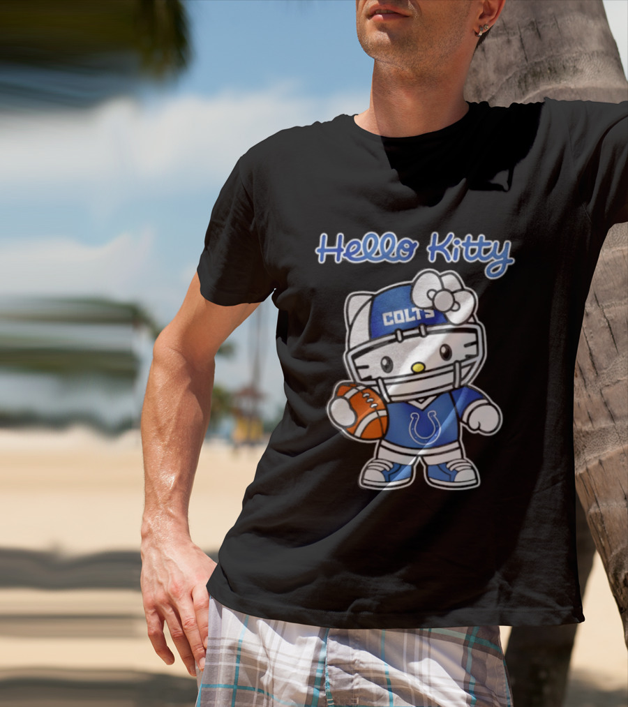 Hello Kitty Colts Football Team Helmet Collaboration T-Shirt
