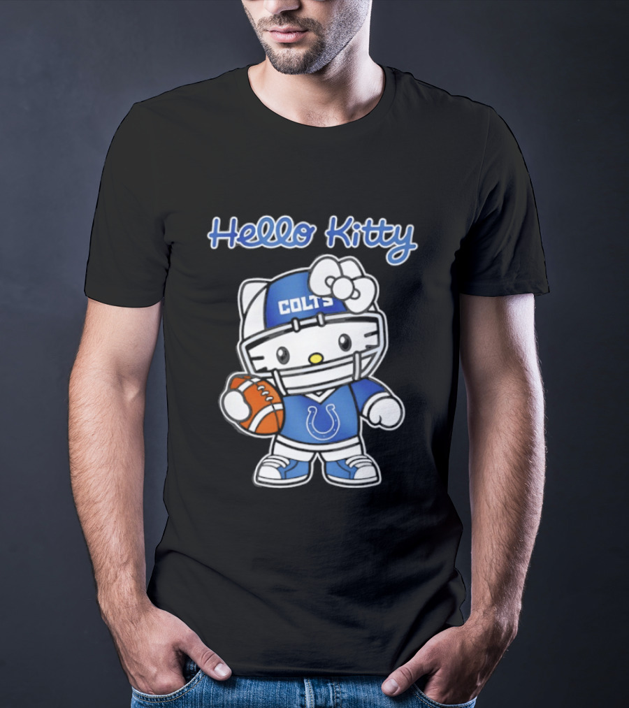 Hello Kitty Colts Football Team Helmet Collaboration T-Shirt