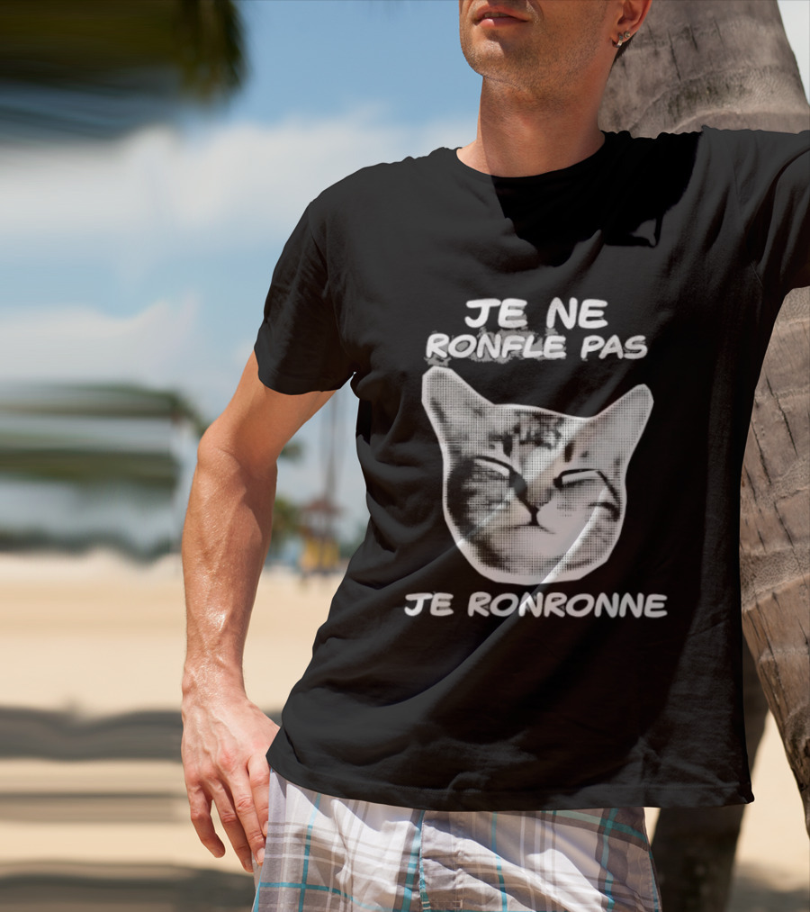 Je Ne Ronfle Pas Je Ronronne Cat T-Shirt