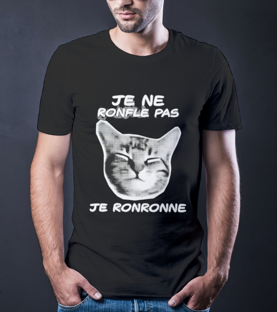 Je Ne Ronfle Pas Je Ronronne Cat T-Shirt