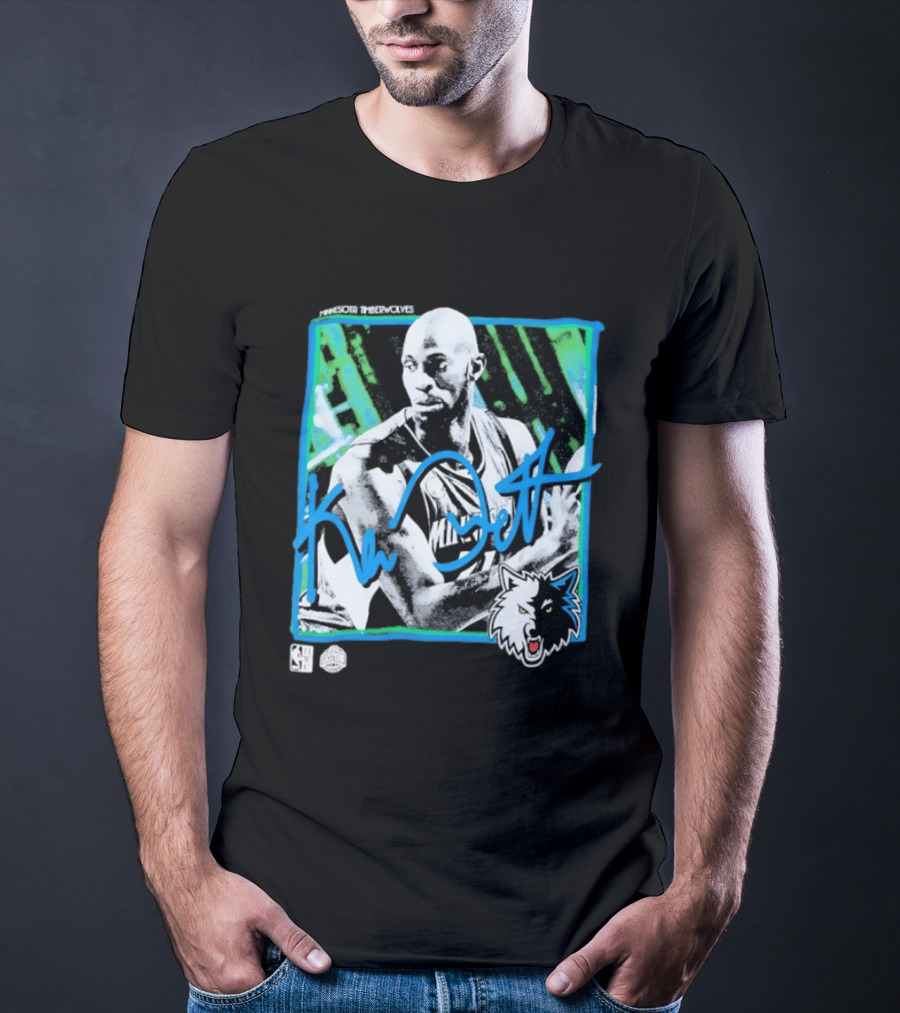 Kevin Garnett Minnesota Timberwolves NBA Basketball Icon Blue Green T-Shirt