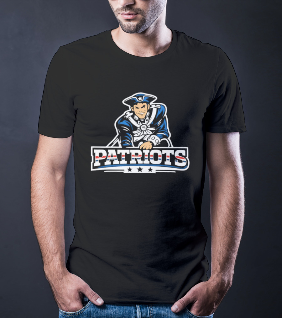 Patriots Game Day Classic Blue Revolutionary Soldier Motif T-Shirt