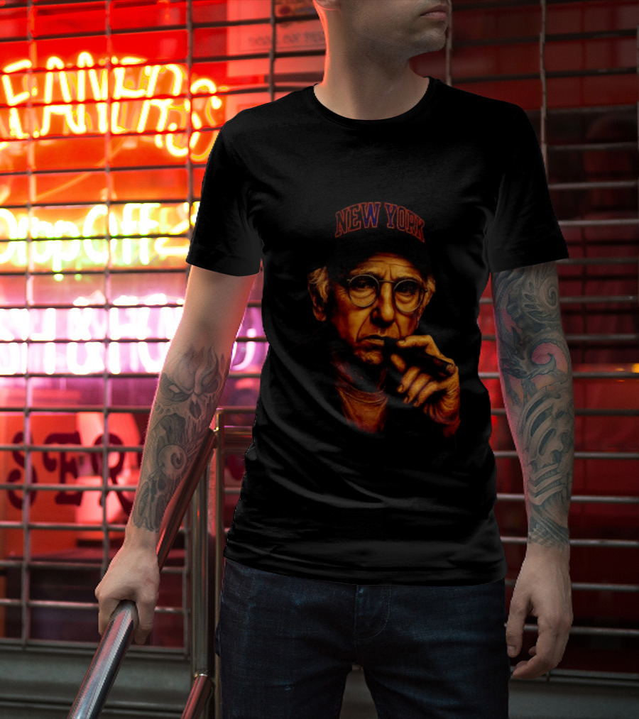 New York Hat Wearing Figure With Cigar Mood T-Shirt