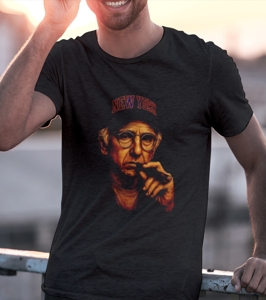 New York Hat Wearing Figure With Cigar Mood T-Shirt