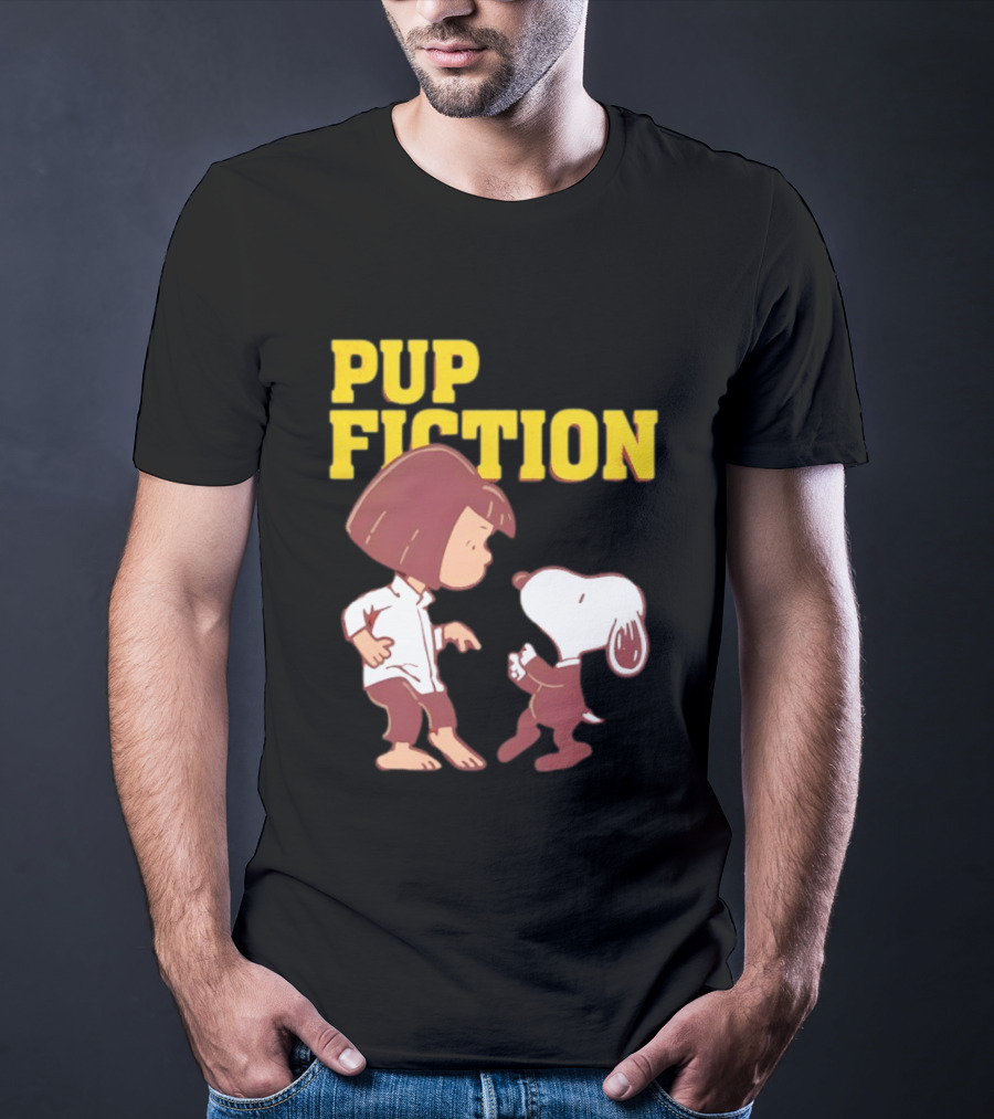 Lucy And Snoopy Pup Fiction Mashup Peanuts Characters T-Shirt