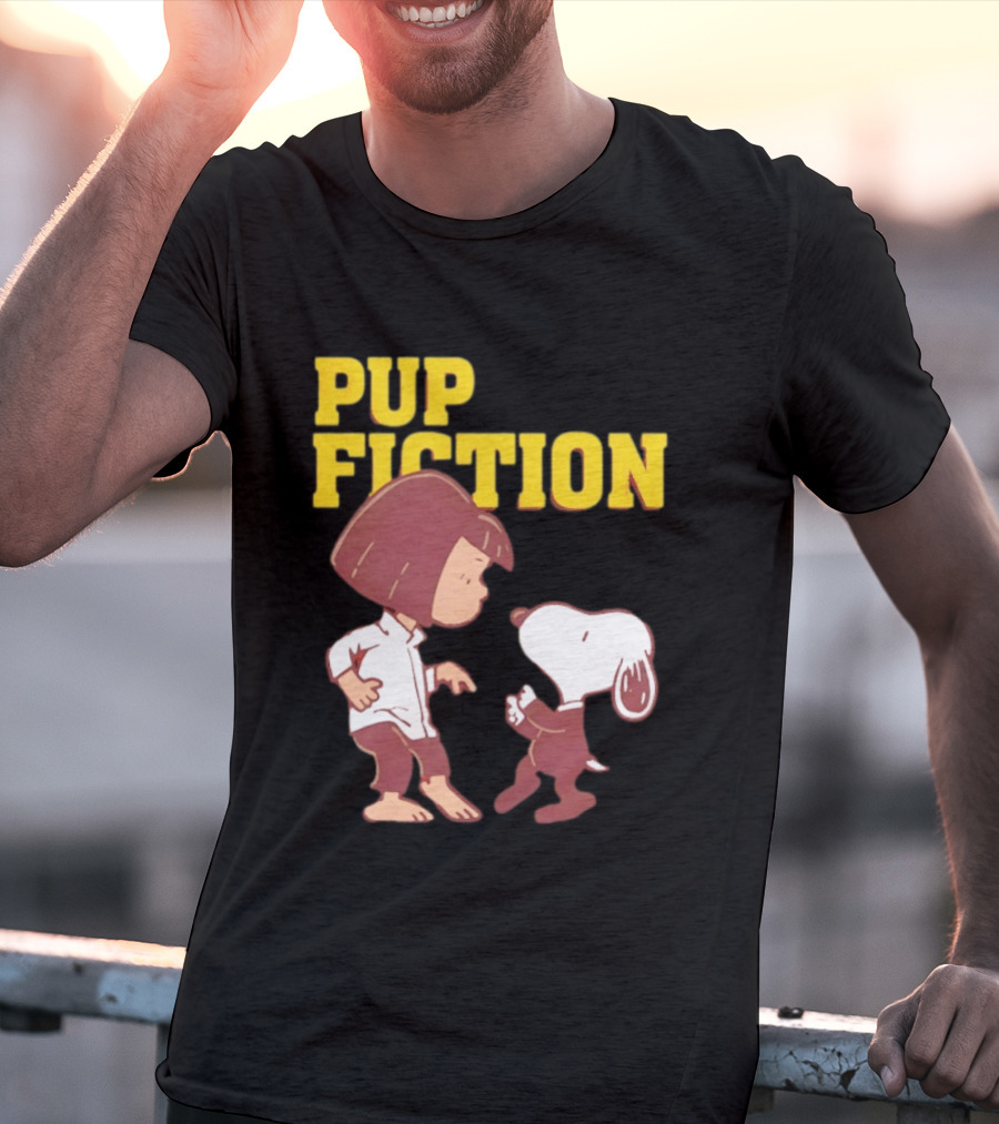 Lucy And Snoopy Pup Fiction Mashup Peanuts Characters T-Shirt