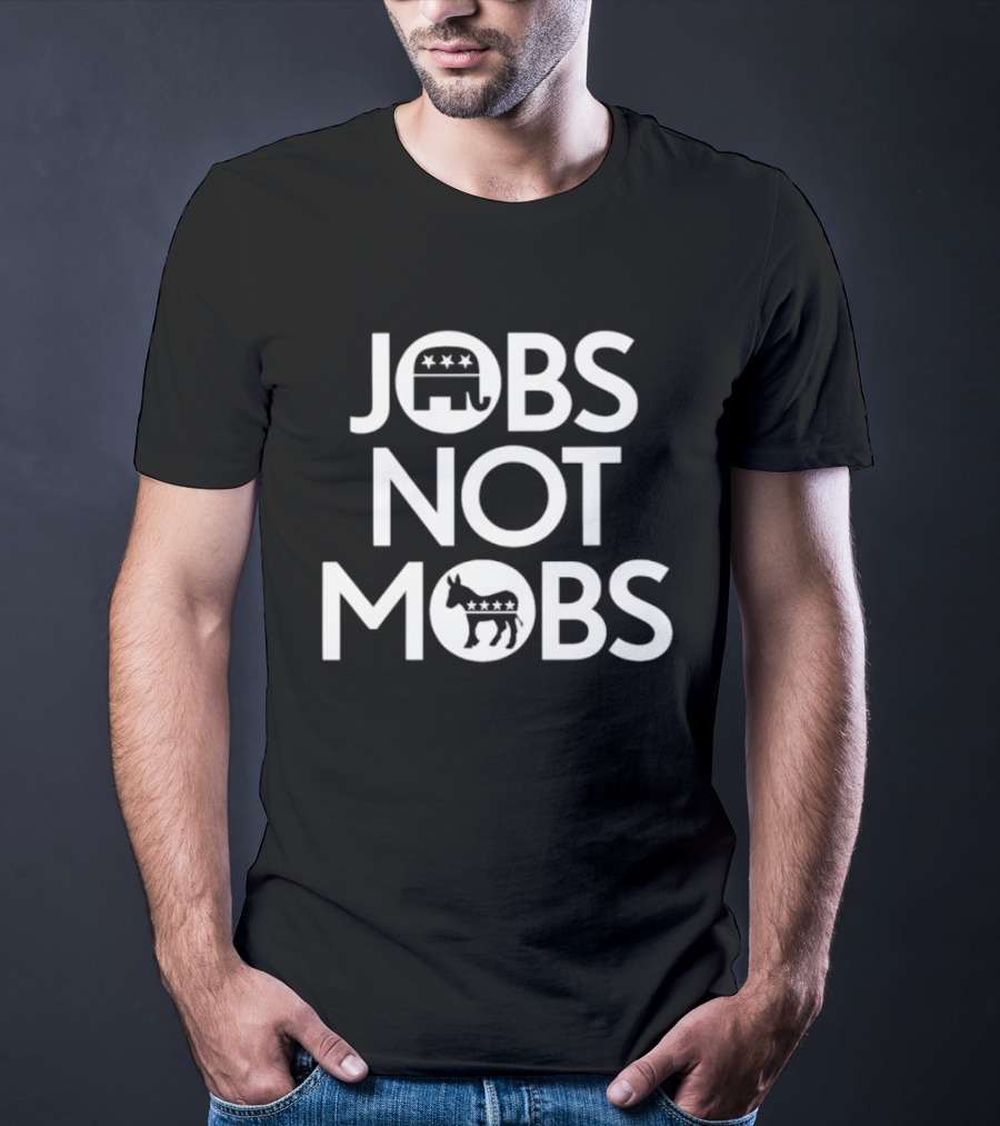 Jobs Not Mobs Elephant Donkey Stars T-Shirt