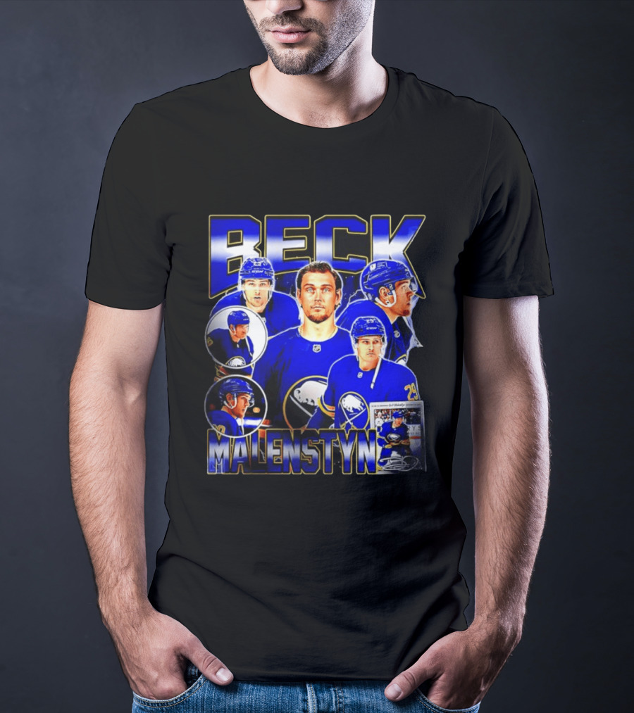 Beck Malenstyn Buffalo Sabres NHL Hockey Player Collage T-Shirt