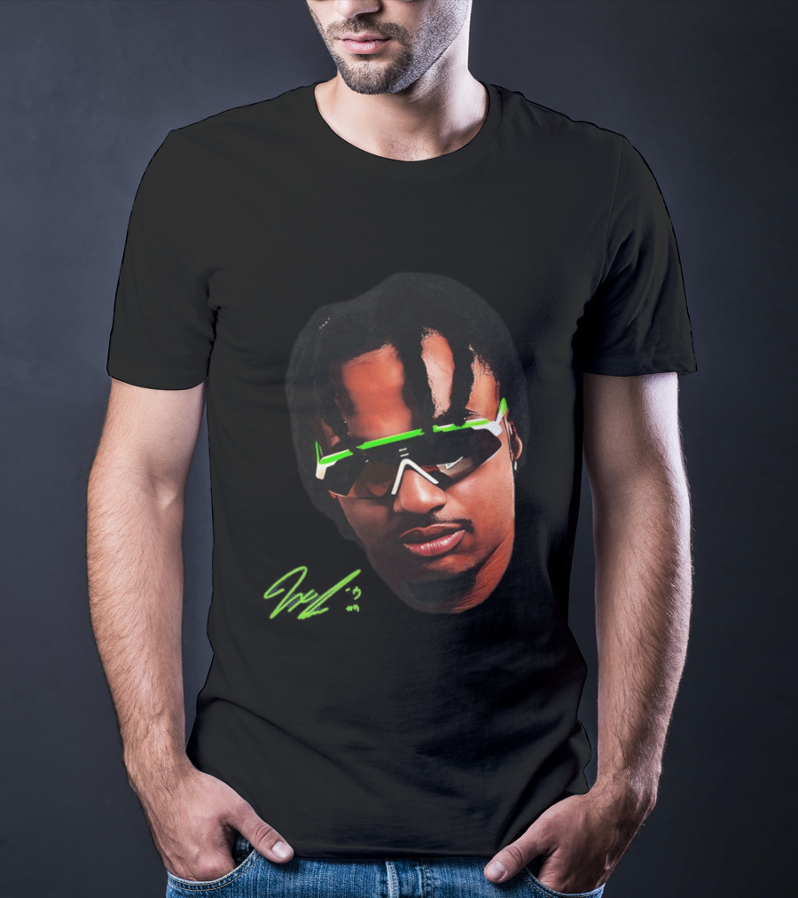 JSN Jaxon Smith Njigba Big Face Seattle Seahawks Football Sunglasses T-Shirt