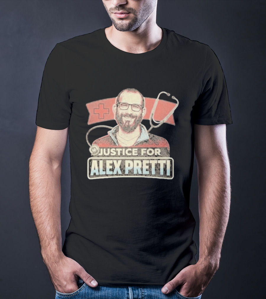 Justice For Alex Pretti Red Cross Stethoscope Tribute 2026 T-Shirt