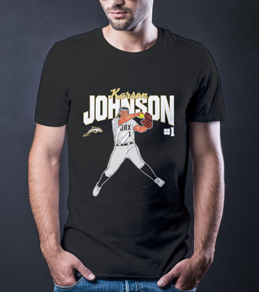 Karson Johnson JAX Softball #1 Caricature Legends T-Shirt