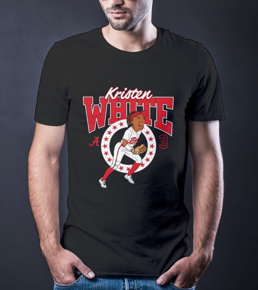 Kristen White Alabama Softball Legends Number 3 Player Collage T-Shirt