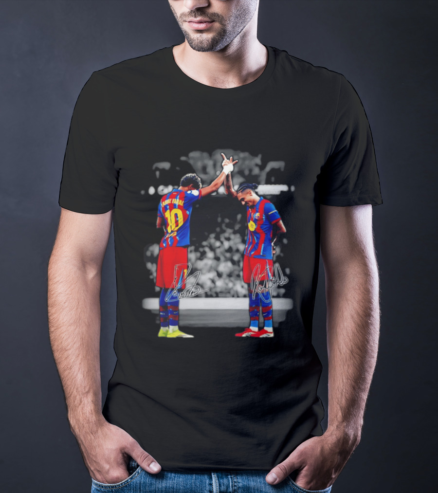 Lamine Yamal Raphinha Barcelona Brazil Soccer Duo Signatures T-Shirt