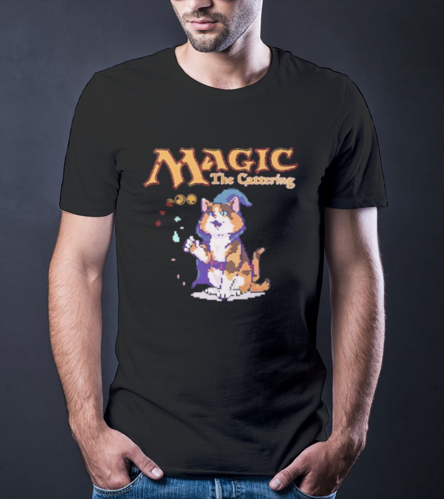 Magic The Cattering Cat Wizard With Magic The Gathering T-Shirt