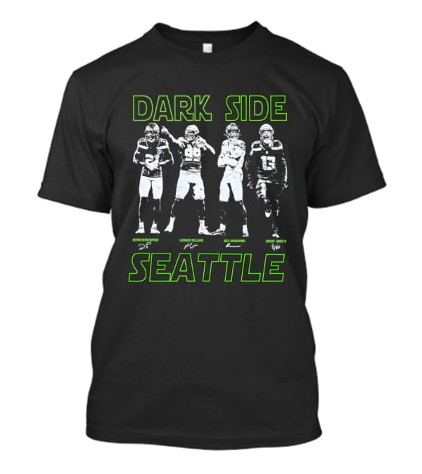 Seattle Seahawks 2026 Dark Side Defense Devon Witherspoon Leonard Williams Nick Emnanwori Ernest Jones IV T-Shirt