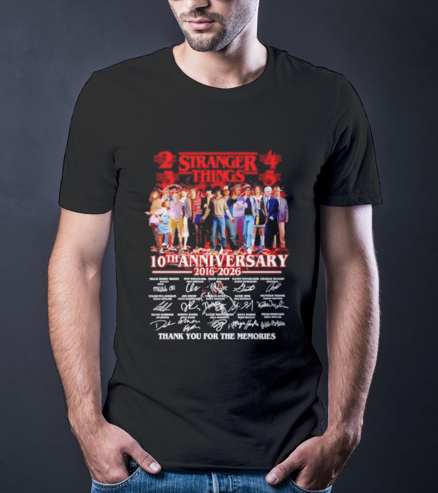 Stranger Things 10th Anniversary 2016 2026 Thank You For The Memories T-Shirt