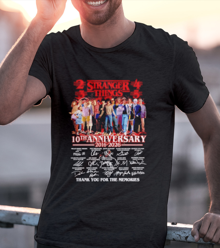Stranger Things 10th Anniversary 2016 2026 Thank You For The Memories T-Shirt