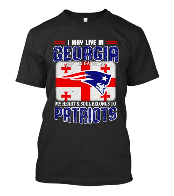 New England Patriots My Heart And Soul Belongs To Patriots In Georgia On Gameday T-Shirt