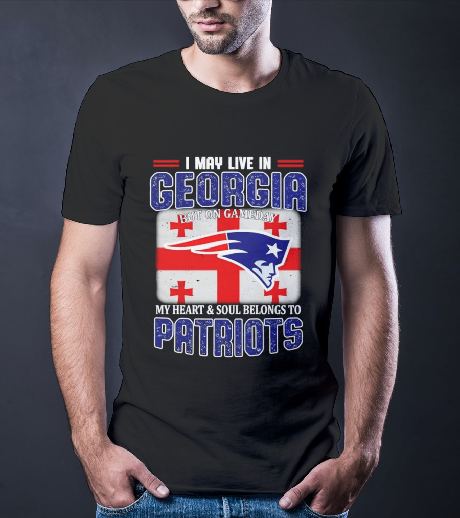 New England Patriots My Heart And Soul Belongs To Patriots In Georgia On Gameday T-Shirt
