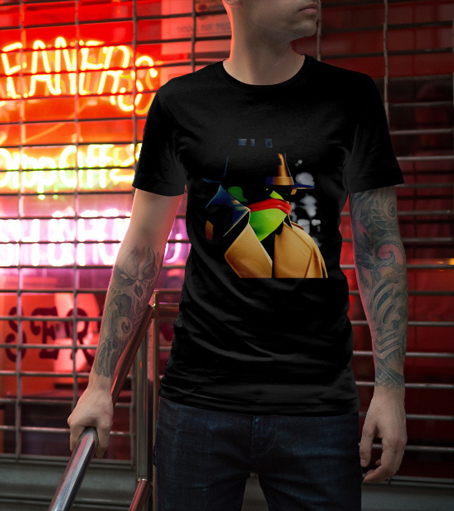 Pepe The Frog Detective Trench Coat Cigarette Doodles T-Shirt